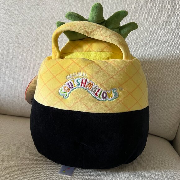 Squishmallows Treat Pail - Maui The Pineapple Disguised as a Skeleton - 12" - Picture 3 of 7
